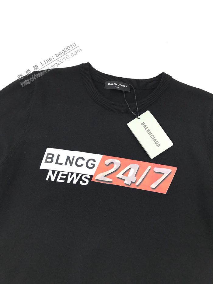 Balenciaga男裝 巴黎世家20AW秋冬新款2417系列印花毛衣 高版本男女同款  ydi3141
